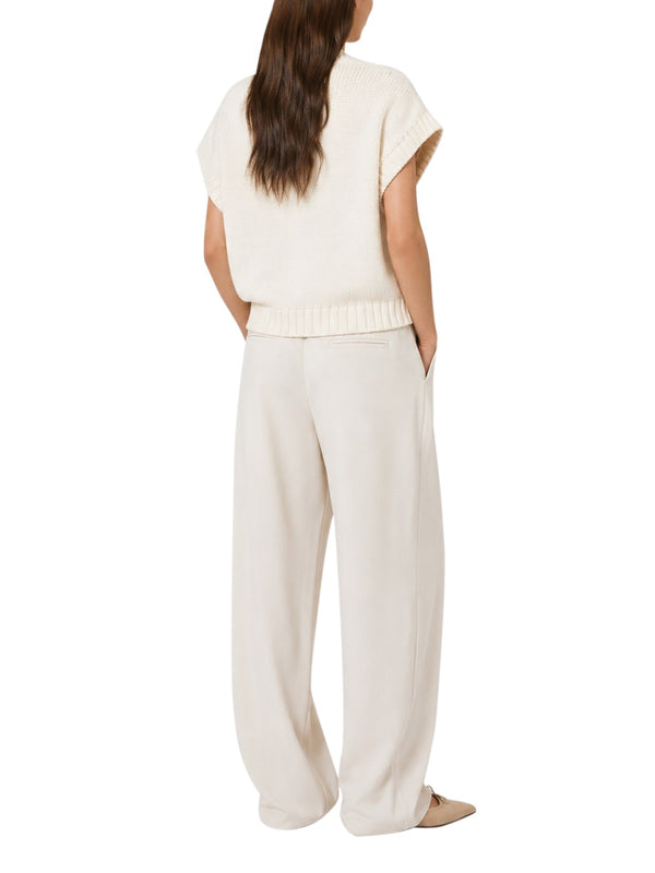 MAXMARA WEEKEND 1USCITA Gilet MaxMara In Filato Di Cotone - Ecru