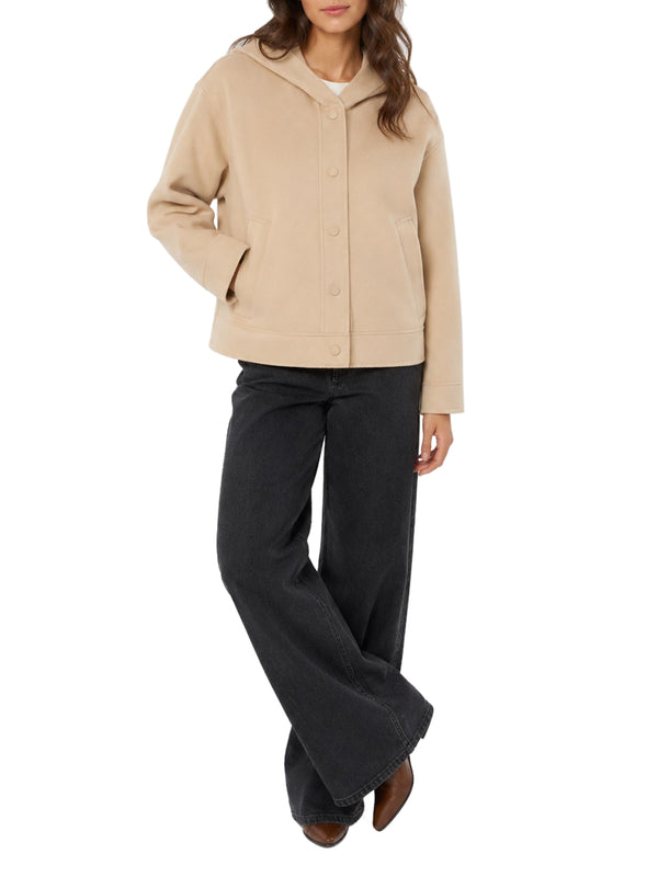 MAXMARA WEEKEND 1USCITA Giacca Con Cappuccio In Doppio Di Lana - Sabbia