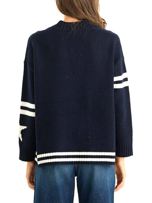 MAXMARA WEEKEND 2USCITA Cardigan Belgio In Lana Jacquard MaxMara Weekend - Blu Marino