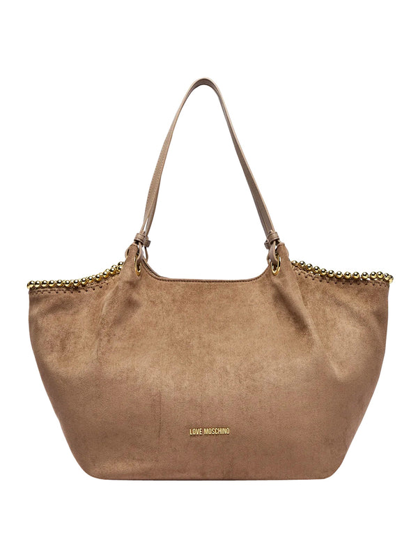 MOSCHINO COLLECTION Borsa A Mano Moschino Logo Frontale Sabbia