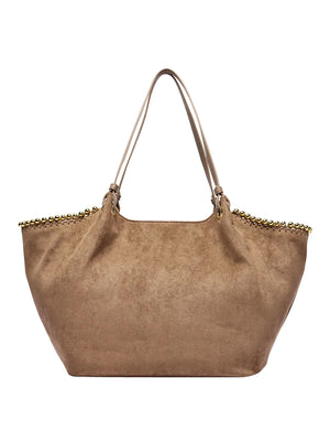 MOSCHINO COLLECTION Borsa A Mano Moschino Logo Frontale Sabbia