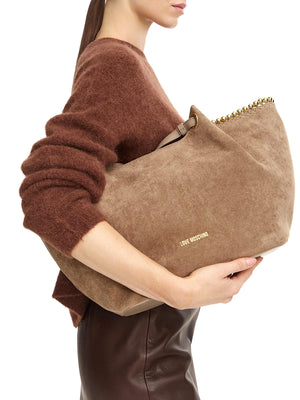 MOSCHINO COLLECTION Borsa A Mano Moschino Logo Frontale Sabbia