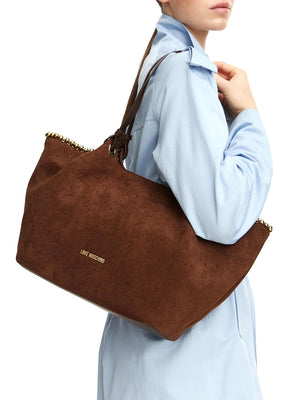 MOSCHINO COLLECTION Borsa A Mano Moschino Logo Frontale Cioccolato