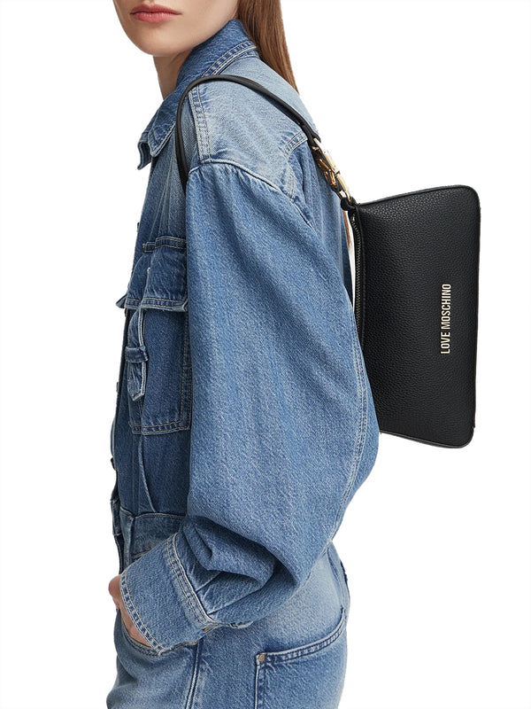 MOSCHINO PRECOLLECTION Borsa A Tracolla Moschino Logo Frontale Nero