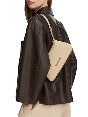 MOSCHINO PRECOLLECTION Borsa A Tracolla Moschino Logo Frontale Burro