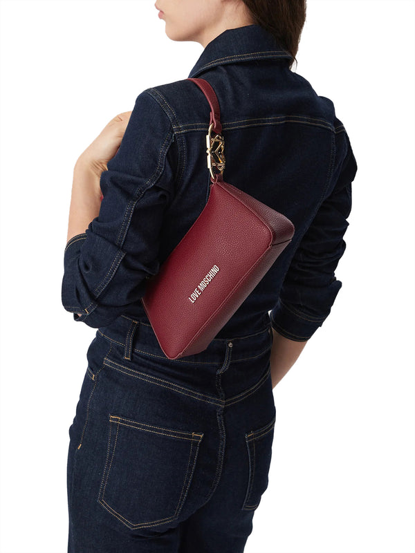MOSCHINO PRECOLLECTION Borsa A Tracolla Moschino Logo Frontale Vino