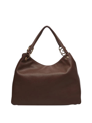 MOSCHINO PRECOLLECTION Moschino Borsa A Mano Logo Frontale Marrone