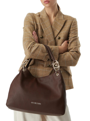 MOSCHINO PRECOLLECTION Moschino Borsa A Mano Logo Frontale Marrone