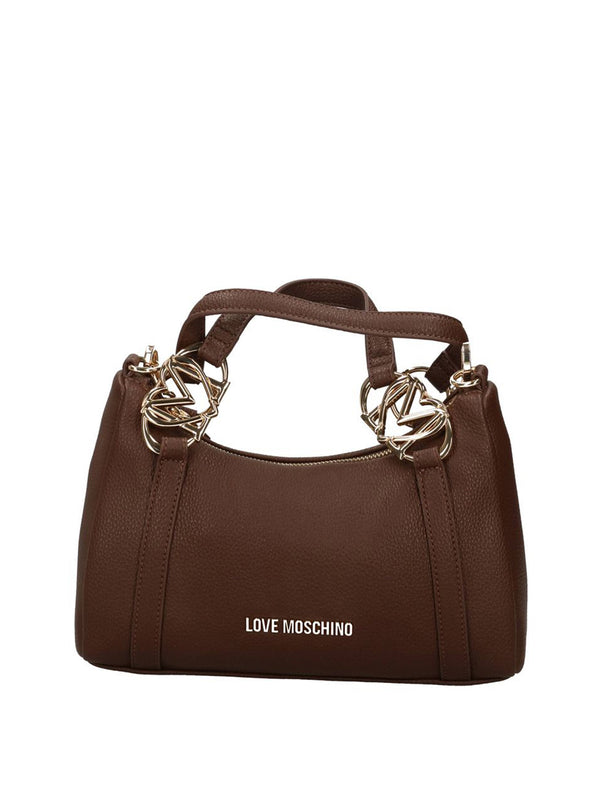 MOSCHINO PRECOLLECTION Borsa A Mano Moschino Logo Frontale Marrone