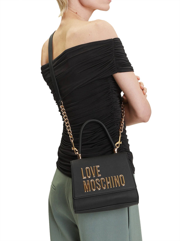 MOSCHINO PRECOLLECTION Borsa A Mano Moschino Logo Frontale Nero
