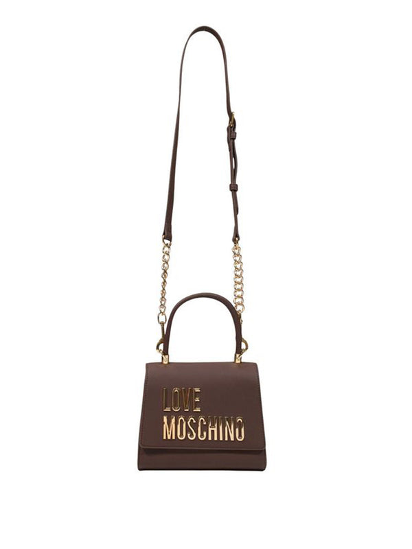MOSCHINO PRECOLLECTION Borsa A Mano Moschino Logo Frontale Marrone