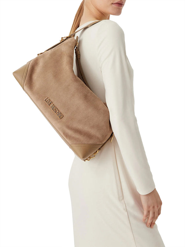 MOSCHINO PRECOLLECTION Borsa A Mano Moschino Logo Frontale Sabbia