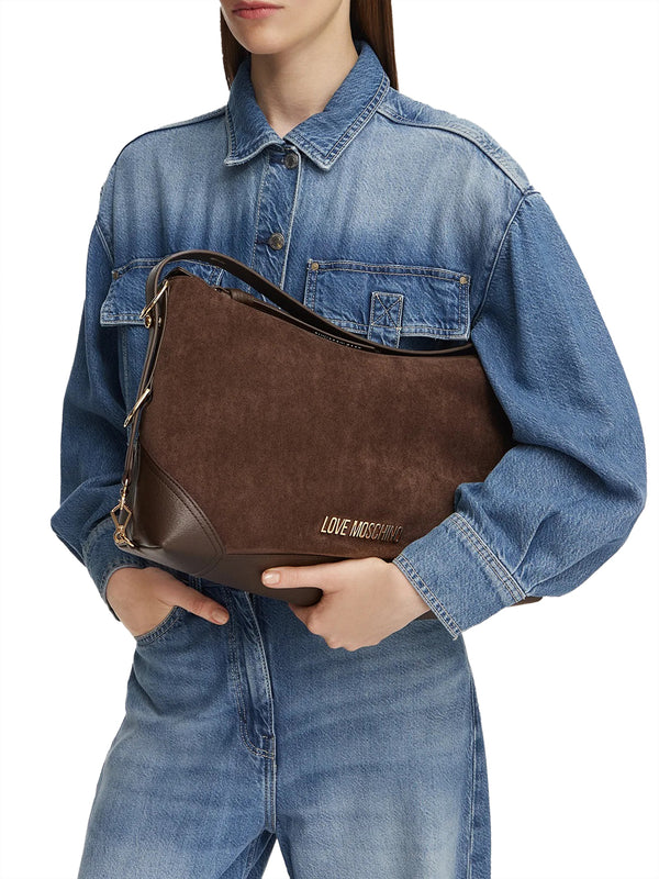 MOSCHINO PRECOLLECTION Borsa A Mano Moschino Logo Frontale Marrone