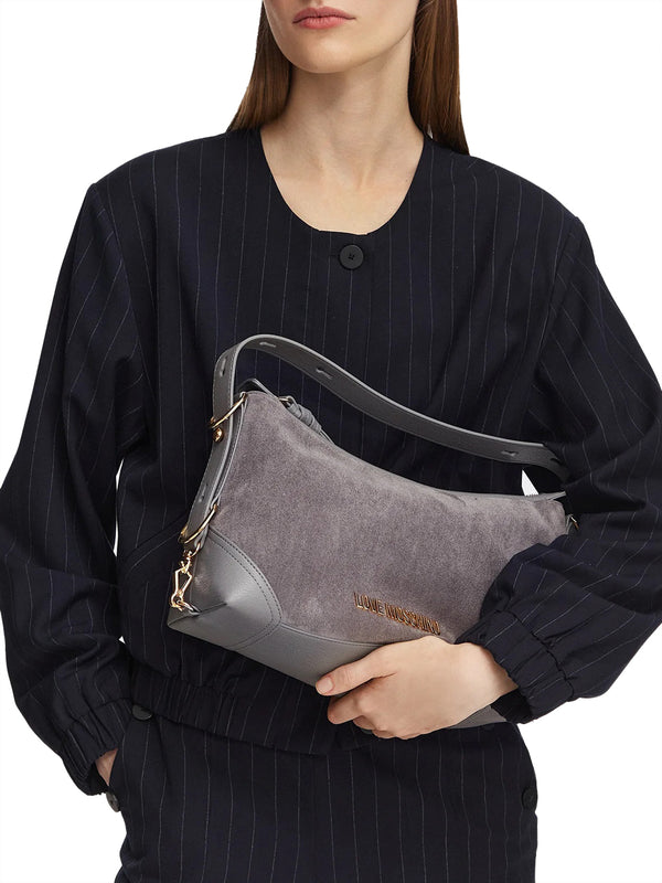 MOSCHINO PRECOLLECTION Borsa A Mano Moschino Logo Frontale Grigio