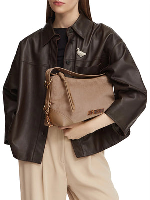 MOSCHINO PRECOLLECTION Borsa A Mano Moschino Logo Frontale Sabbia
