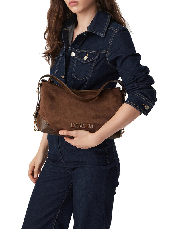 MOSCHINO PRECOLLECTION Borsa A Mano Moschino Logo Frontale Marrone