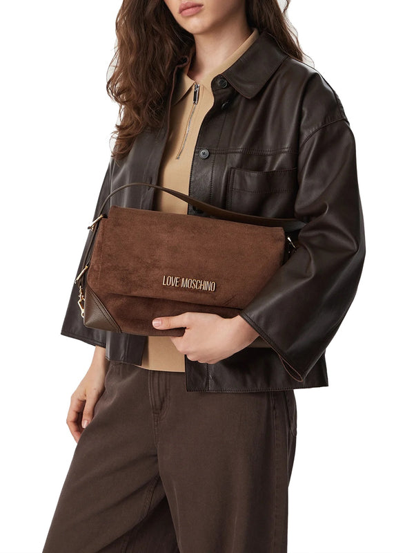 MOSCHINO PRECOLLECTION Borsa A Mano Moschino Velour - Marrone