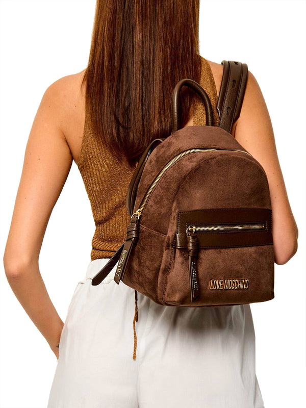 MOSCHINO PRECOLLECTION Zaino Moschino Logo Frontale Marrone