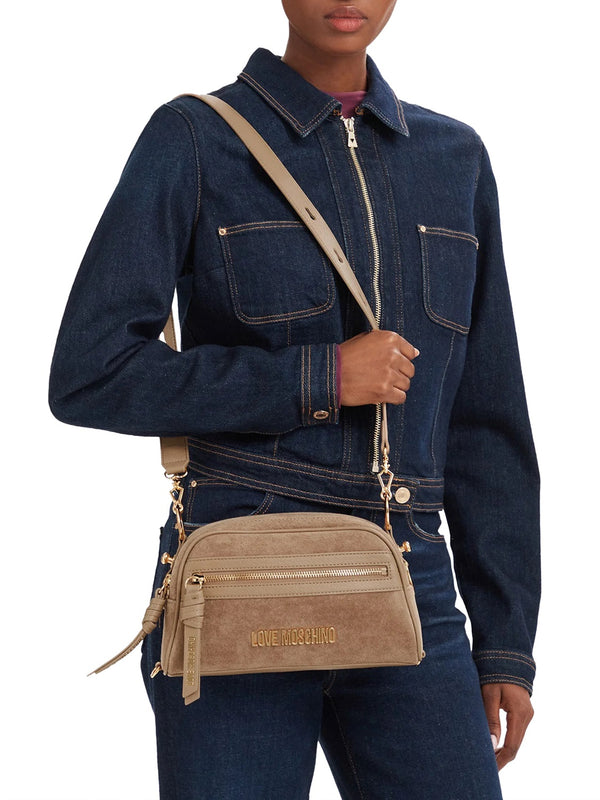 MOSCHINO PRECOLLECTION Borsa A Mano Moschino Velour Sabbia