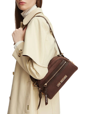 MOSCHINO PRECOLLECTION Borsa A Mano Moschino Velour Marrone