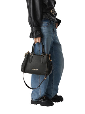 MOSCHINO PRECOLLECTION Borsa A Mano Moschino Logo Frontale Nero
