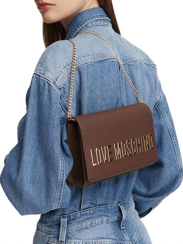 MOSCHINO PRECOLLECTION Borsa A Mano Moschino Logo Frontale Marrone