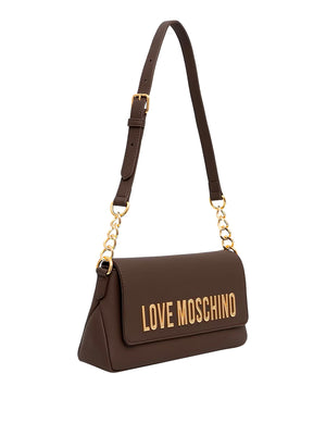 MOSCHINO PRECOLLECTION Borsa A Mano Moschino Logo Frontale Marrone