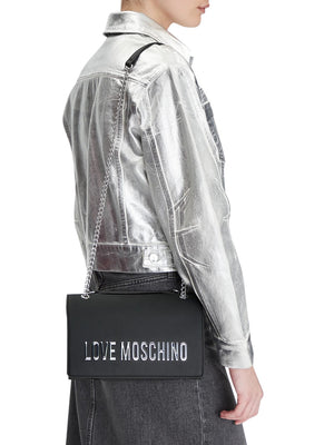 MOSCHINO PRECOLLECTION Borsa a Tracolla Moschino Logo Frontale Nero