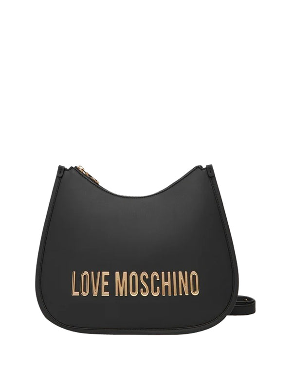 MOSCHINO STC Borsa A Spalla Logo Frontale Nero