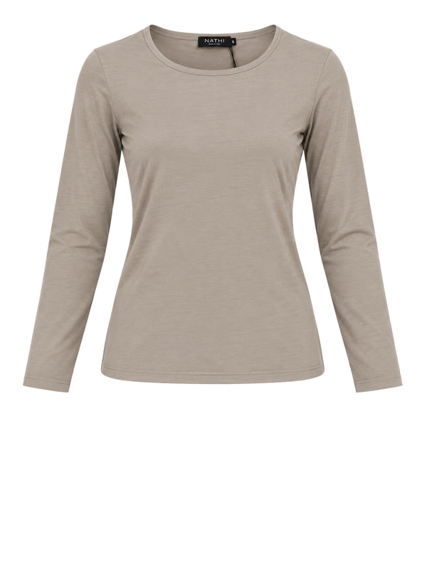 NATHI' LUXURY Maglia Girocollo Jersey Nathì - Beige