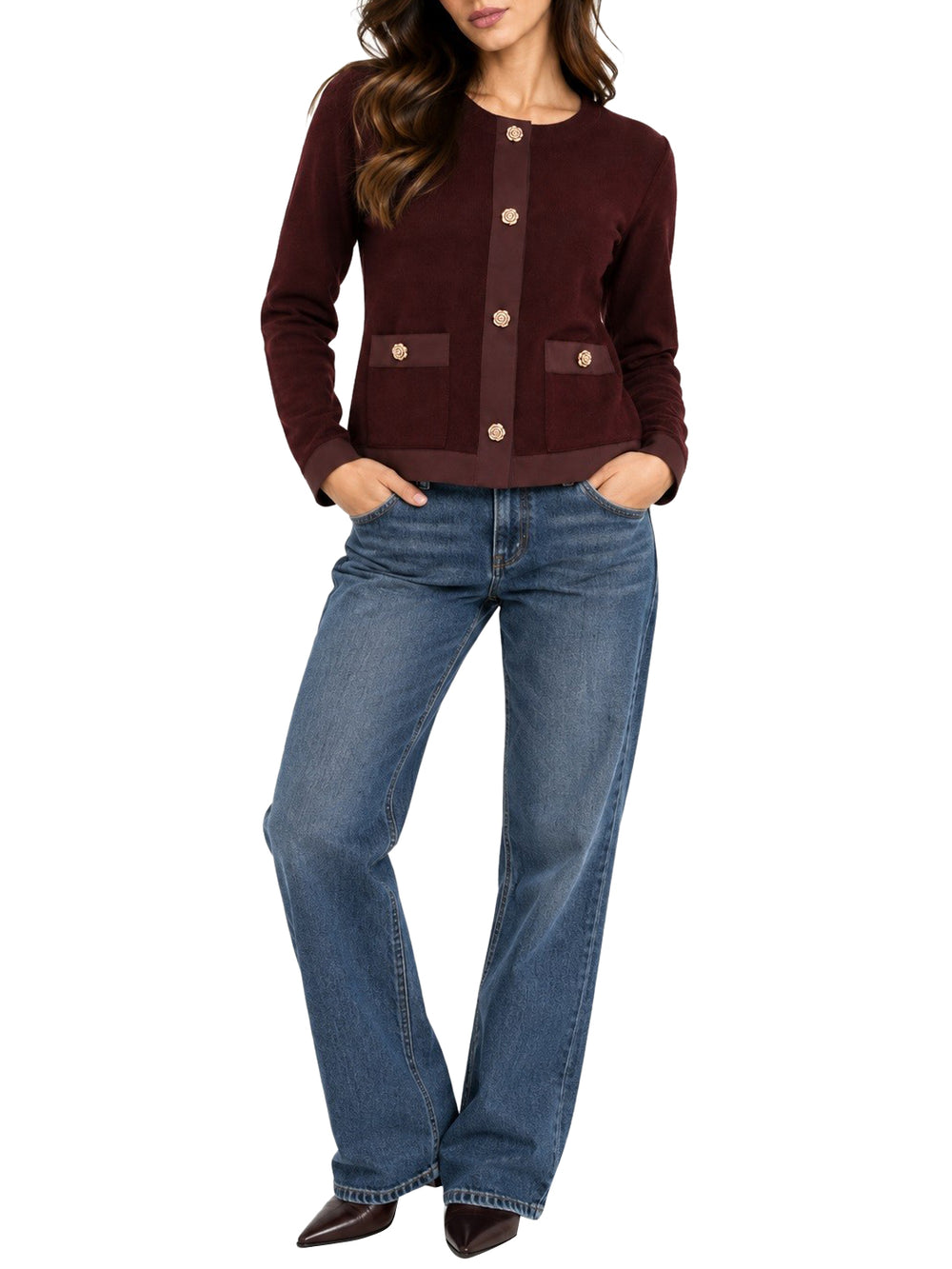 NATHI' LUXURY Cardigan Donna - Bordeaux