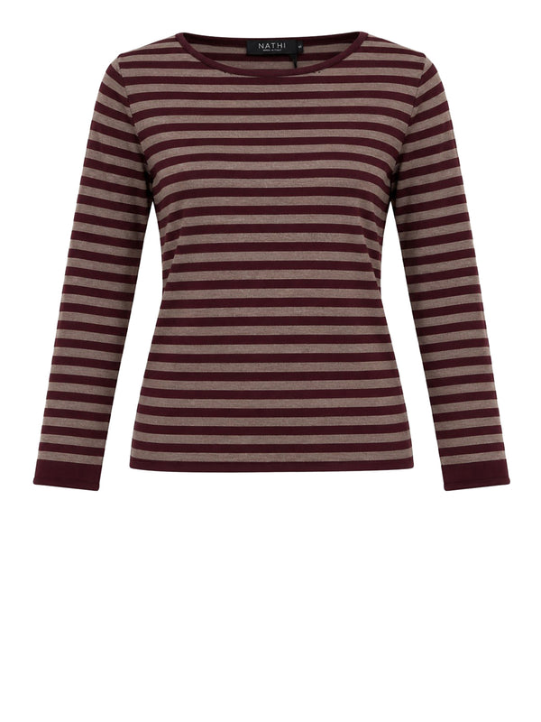 NATHI' LUXURY Maglia Barca Rigata Nathì - Bordeaux