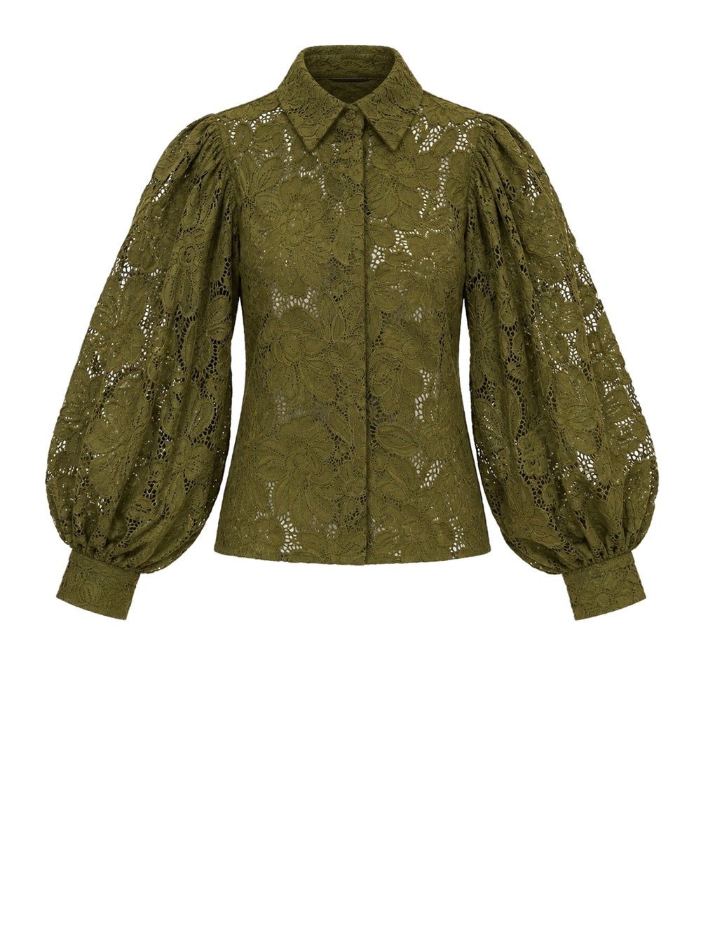NATHI' LUXURY Camicia Manica Ballon Pizzo Nathì - Olio