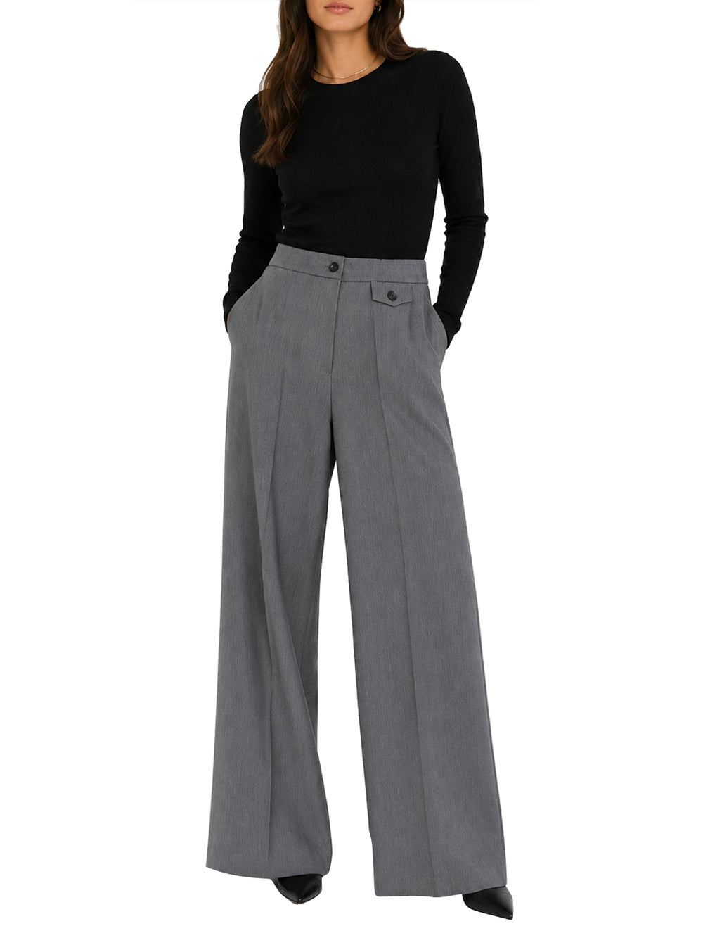 NATHI' LUXURY Pantalone Classico Donna - Grigio
