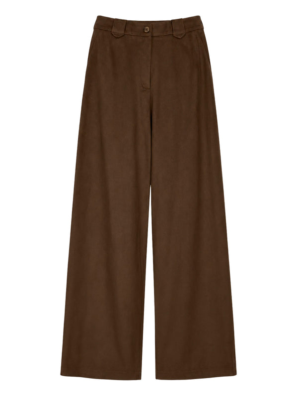 NATHI' LUXURY Pantalone Taglio Largo Donna - Marrone