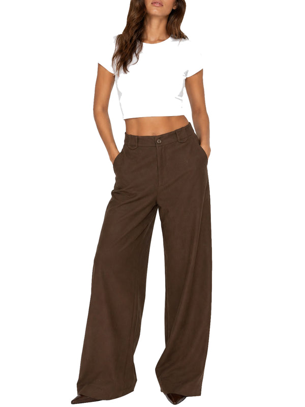 NATHI' LUXURY Pantalone Taglio Largo Donna - Marrone