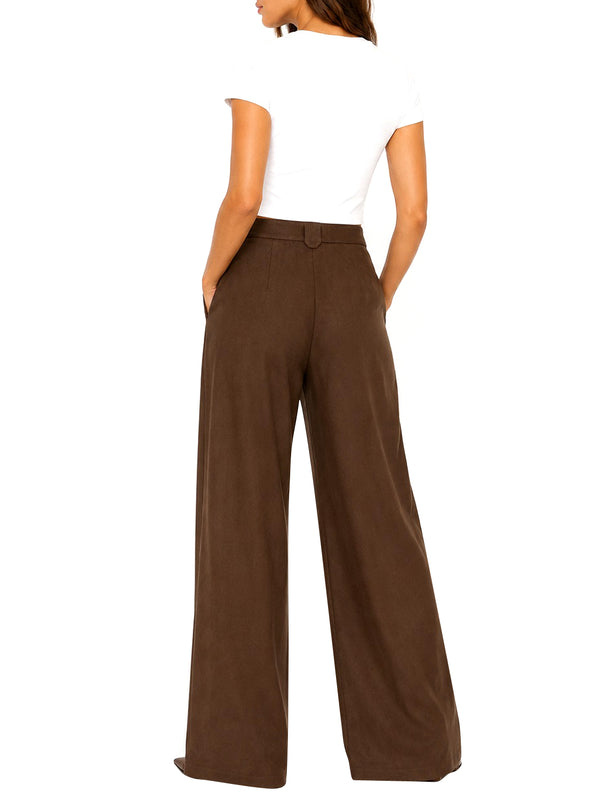 NATHI' LUXURY Pantalone Taglio Largo Donna - Marrone