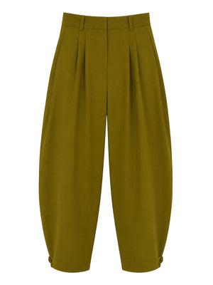 NATHI' LUXURY Pantalone Taglio Largo Donna - Verde