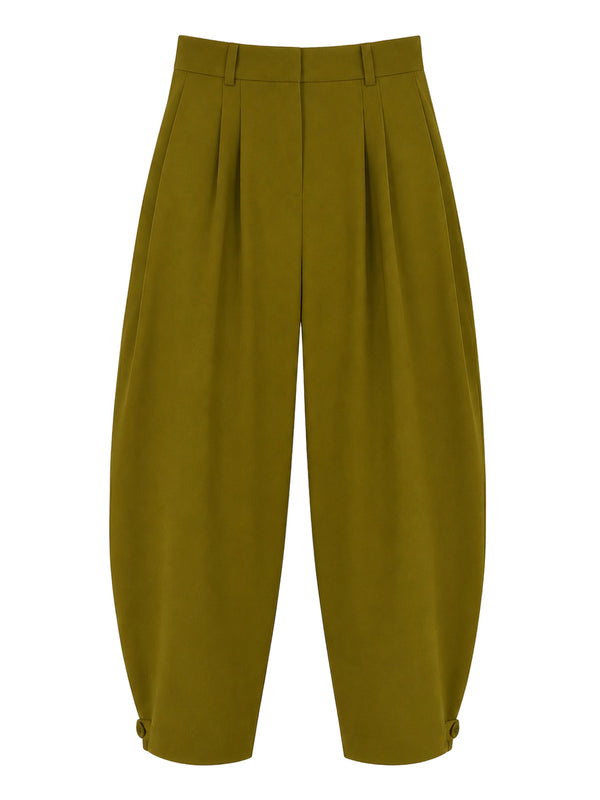 NATHI' LUXURY Pantalone Taglio Largo Donna - Verde