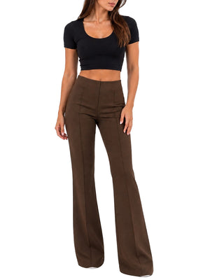 NATHI' LUXURY Pantalone Zampa Zip Laterale Nathì - Moro