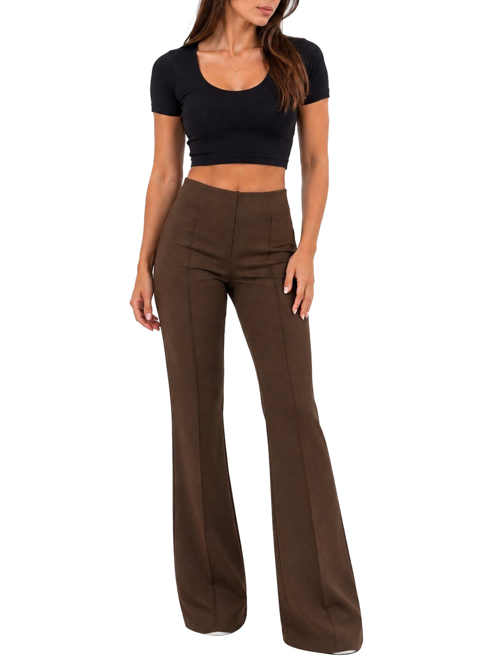 Nathi Luxury Pantalone Zampa Zip Laterale Nathì - Moro
