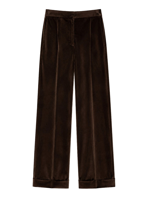 NATHI' LUXURY Pantalone In Velluto Donna - Marrone