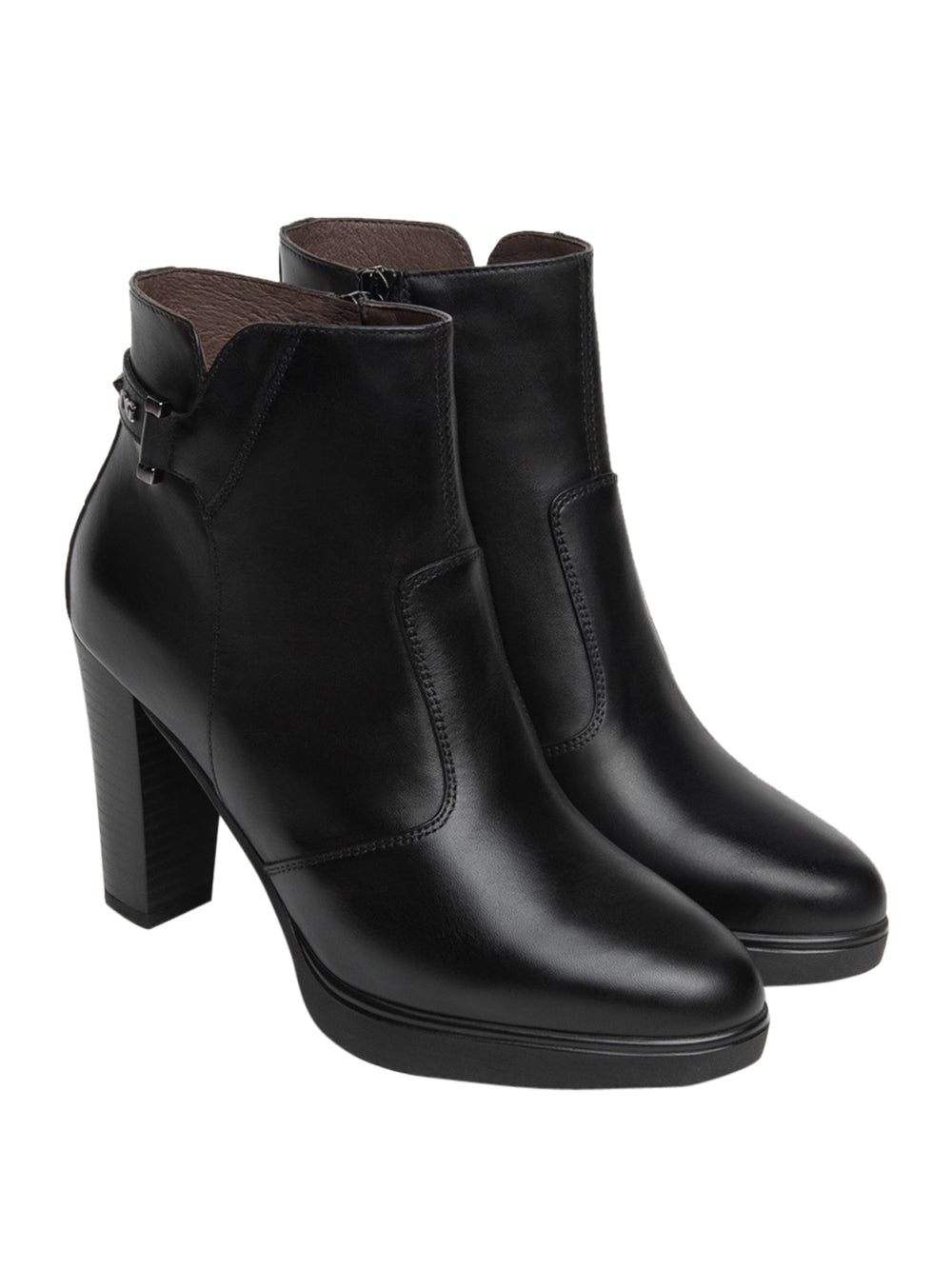 NERO GIARDINI Nero Giardini Tronchetti Donna in Pelle Nero