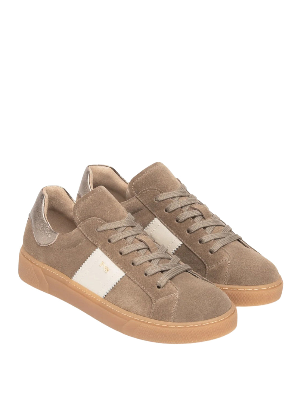 NERO GIARDINI Sneakers in Suede e Pelle Nero Giardini - Beige