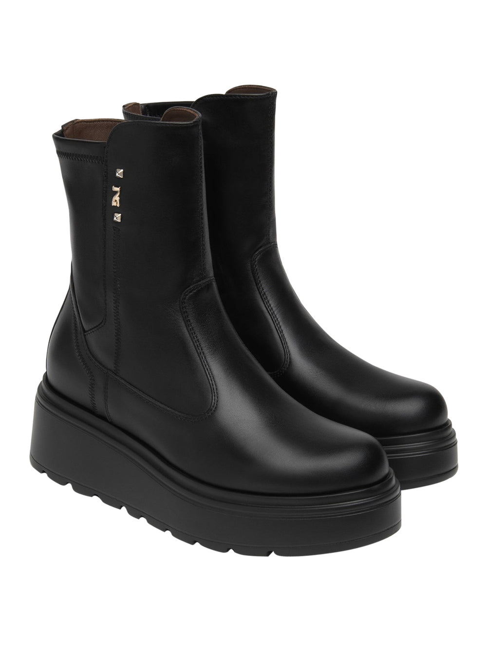 NERO GIARDINI Stivaletti Nero Giardini Donna in Pelle e Materiale Tecnico Nero