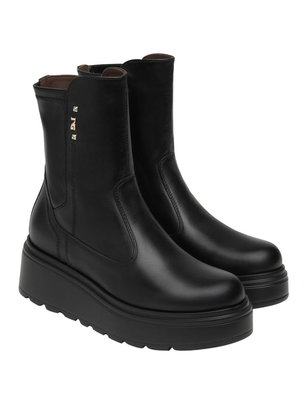 NERO GIARDINI Stivaletti Nero Giardini Donna in Pelle e Materiale Tecnico Nero