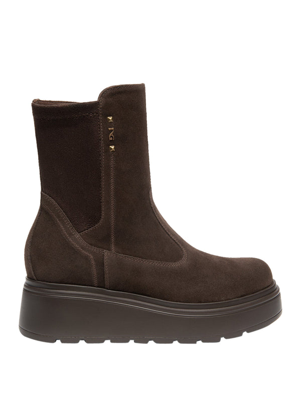 NERO GIARDINI Stivaletti Nero Giardini Donna in Suede e Materiale Tecnico Testa Di Moro