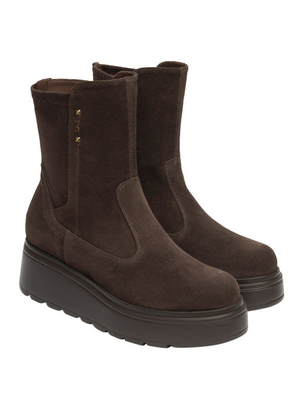 NERO GIARDINI Stivaletti Nero Giardini Donna in Suede e Materiale Tecnico Testa Di Moro