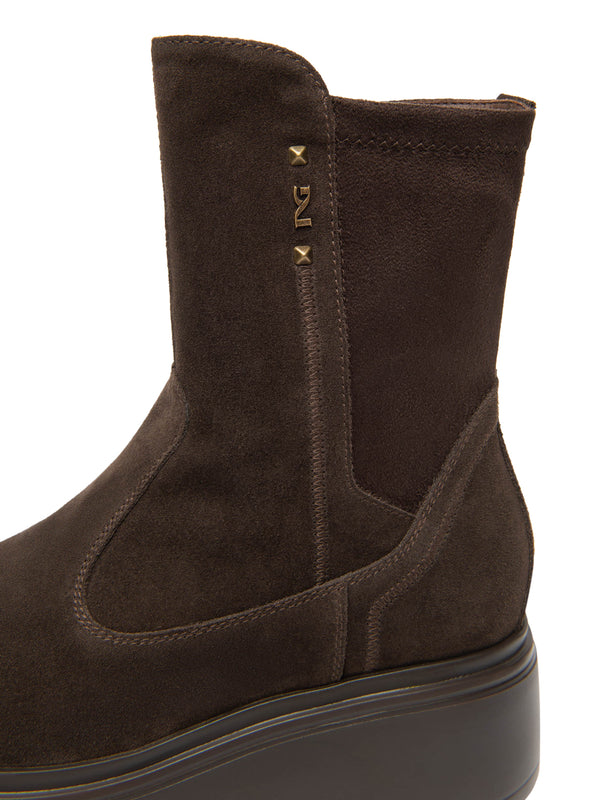 NERO GIARDINI Stivaletti Nero Giardini Donna in Suede e Materiale Tecnico Testa Di Moro