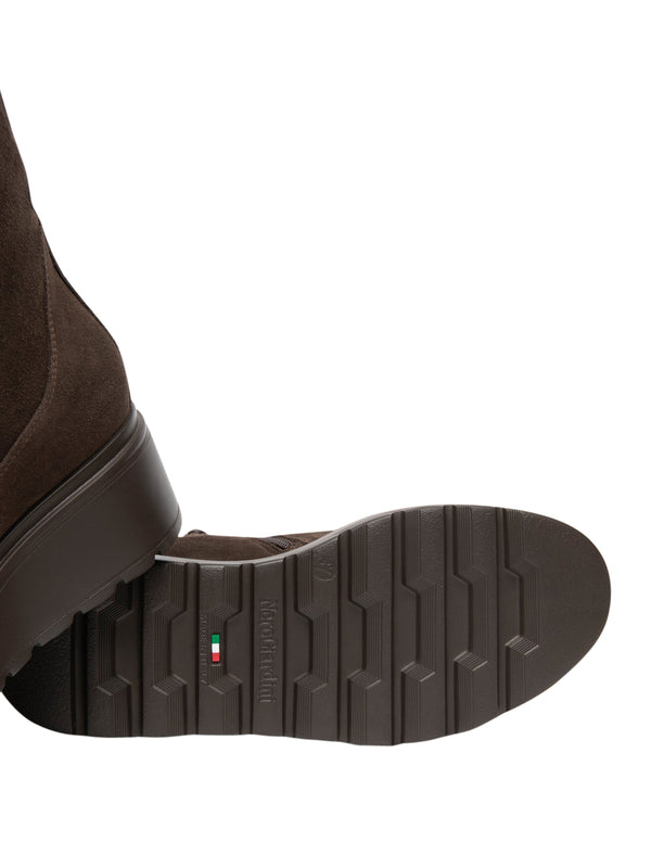 NERO GIARDINI Stivaletti Nero Giardini Donna in Suede e Materiale Tecnico Testa Di Moro